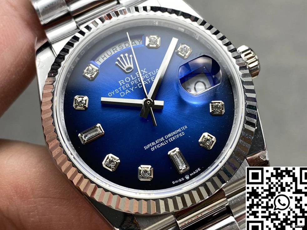 Day Factory Date 36mm Tungsten 128239-0023 Blue QF v5 Steel Dial Rolex 0917